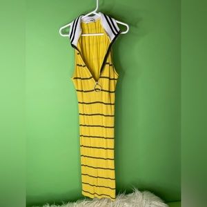 Fashionnova black and yellow strip dress